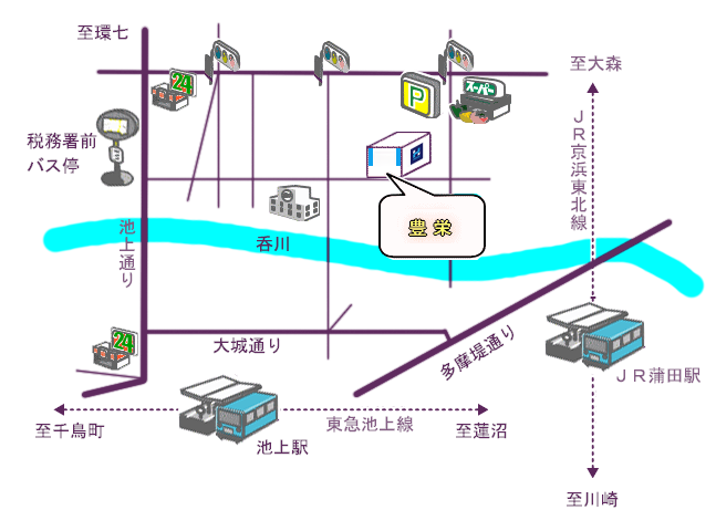 東京本社までのアクセス図